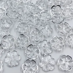 50pcs 15mm argento trasparente fiore di rosa bottoni acrilici per la decorazione accessori per cucire artigianali fatti a mano PH368