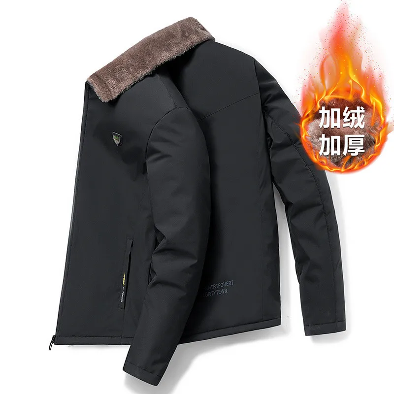 Winter Men Thickened Jacket Lamb Fleece Cotton Coat Inner Lining Plush Coat European Size