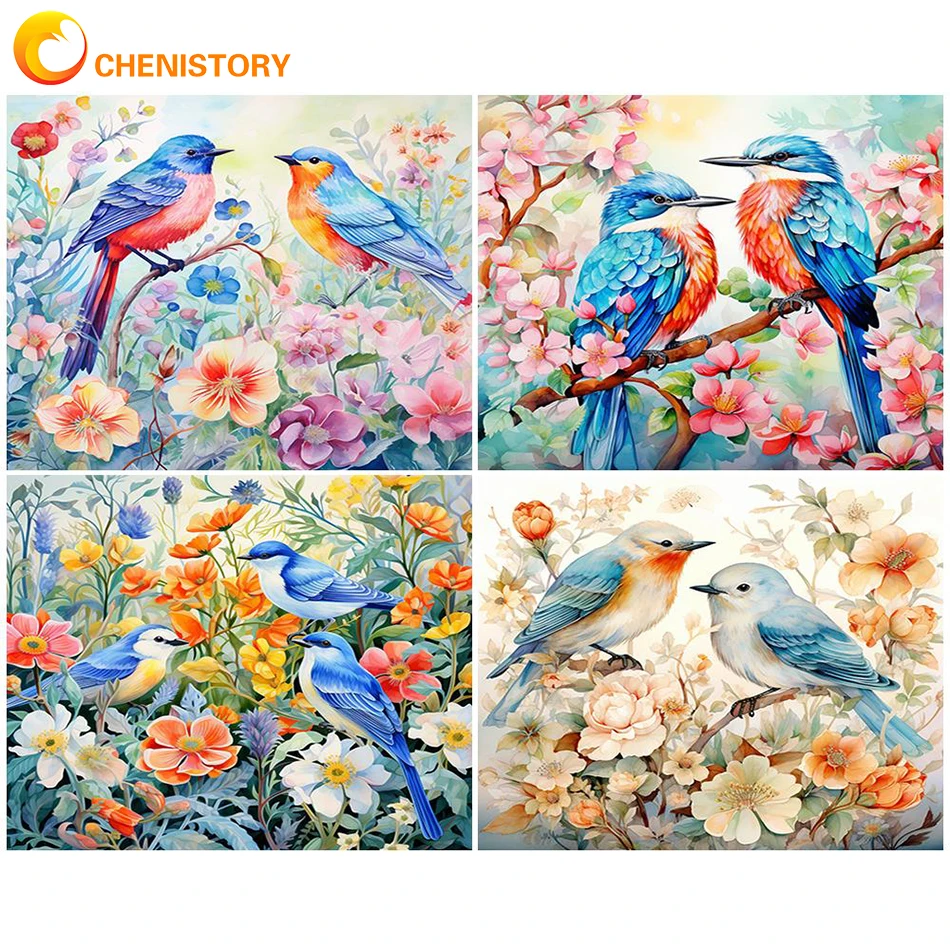 

CHENISTORY Coloring By Numbers Abstract Bird Picture Painting Acrylic Paints Painting On Canvas Crafts Adult Drawing Home Decor