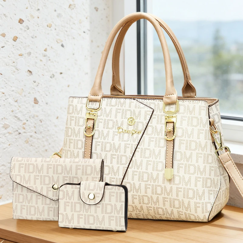 3-piece women's bag set, luxury premium leather printed women's handbags, large-capacity bags practical for daily use and travel - view 5