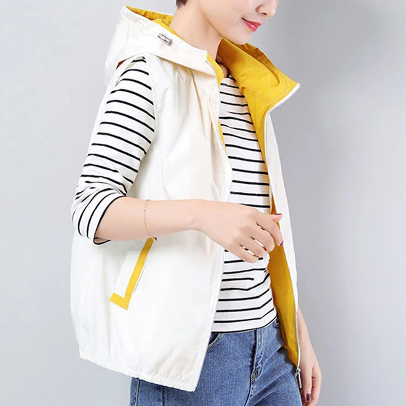 

Spring Sutumn Women Fashion New Korean Splicing Vest Cardigan 2023 Middle-aged Mother Leisure Sports Ladies Vest Tide.