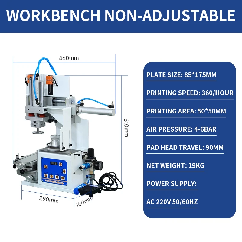 

Compact Electric Pad Printing Machine Underwear Label Printing Machine Ink Cup Typewriter Fully Automatic Pneumatic Pad Printing