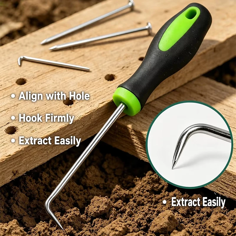 Ground Anchor Hook Grass Cloth U-Shaped Ground Anchor Pick-Up Tool Galvanized Ground Anchor Hook