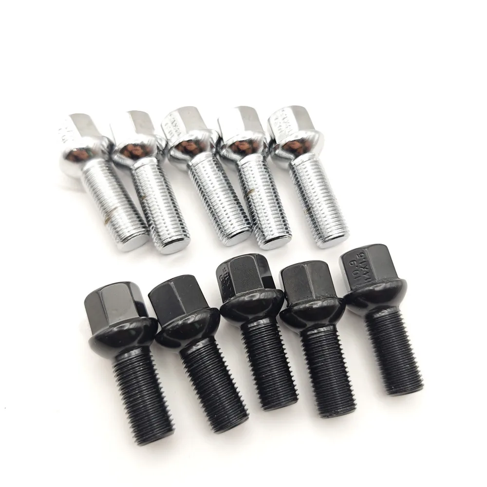 

5PC 14X1.5 BALL SEAT LUG BOLT 28/35/40/45/50/55/60/65MM SHANK for MERCEDES Volkswagen Golf Jetta Passat Tiguan STOCK WHEEL