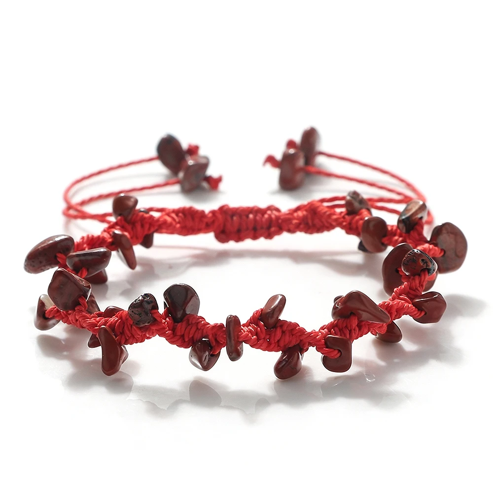 Handmade Natural Stone Braided Bracelet, Boho Style Gift