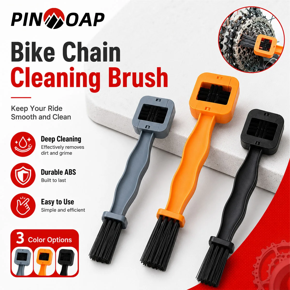 PINMOAP 1PC Motorcycle Bike Chain Cleaning Brush Durable Chain Scrubber Tool For Bicycle Mtb Road Cycling Gear Maintenance