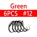 6 piezas, talla 12, verde