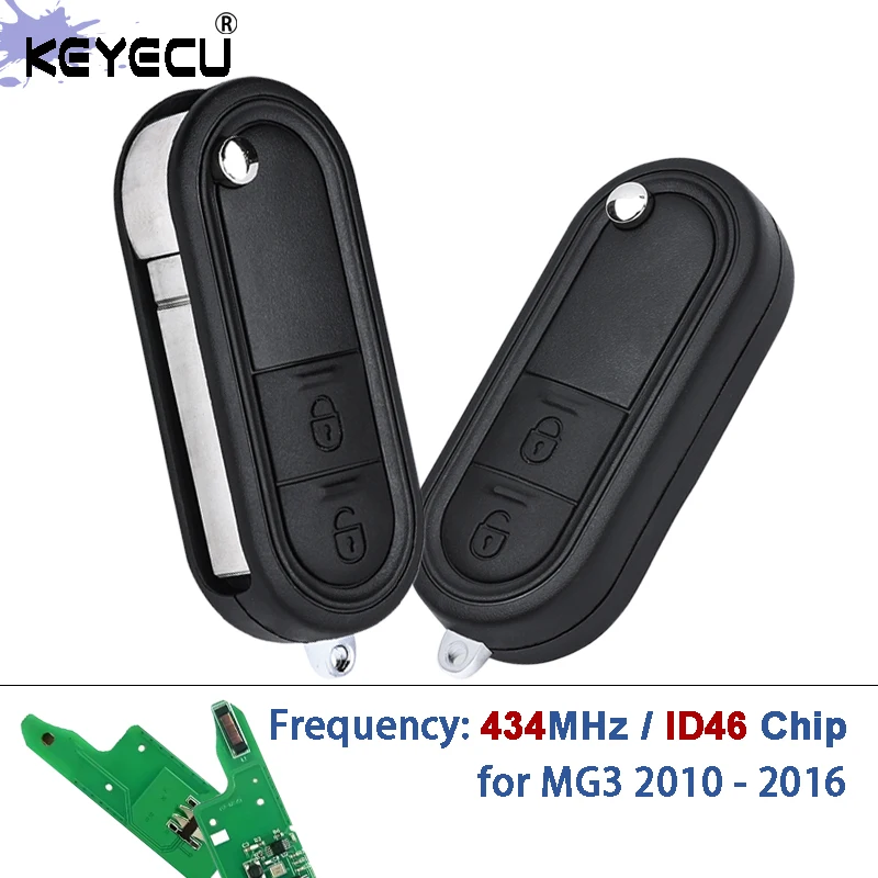 KEYECU 434MHz ID46 رقاقة 2 زر الوجه الذكية مفتاح بعيد فوب ل MG3 2010 2011 2012 2013 2014 2015 2016