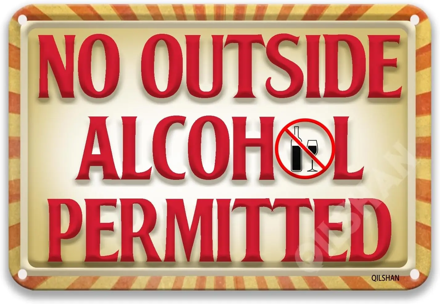 1p,No Outside Alcohol Permitted Metal Posters Dining Room Billiard Street Garden Backyard Aesthetic Modern Tin Signs