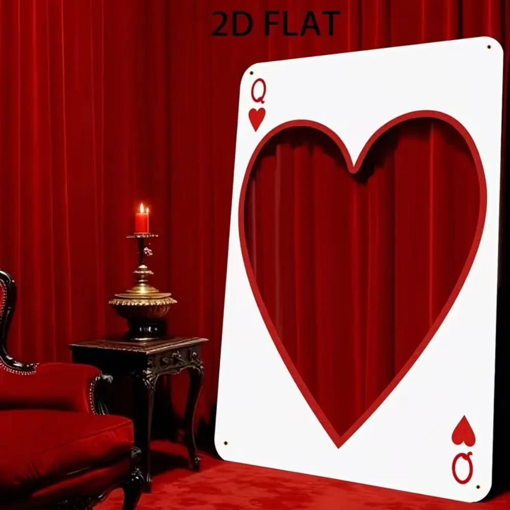 2D Photo Booth Flag Love Heart Red Series Party Photo Prop Porch Decoration Photo Frame Backdrop Decorative Flags