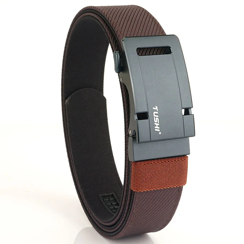 Aluminum alloy automatic buckle double-layer nylon thick woven waist belt canvas tactical waist belt casual fashion versatile