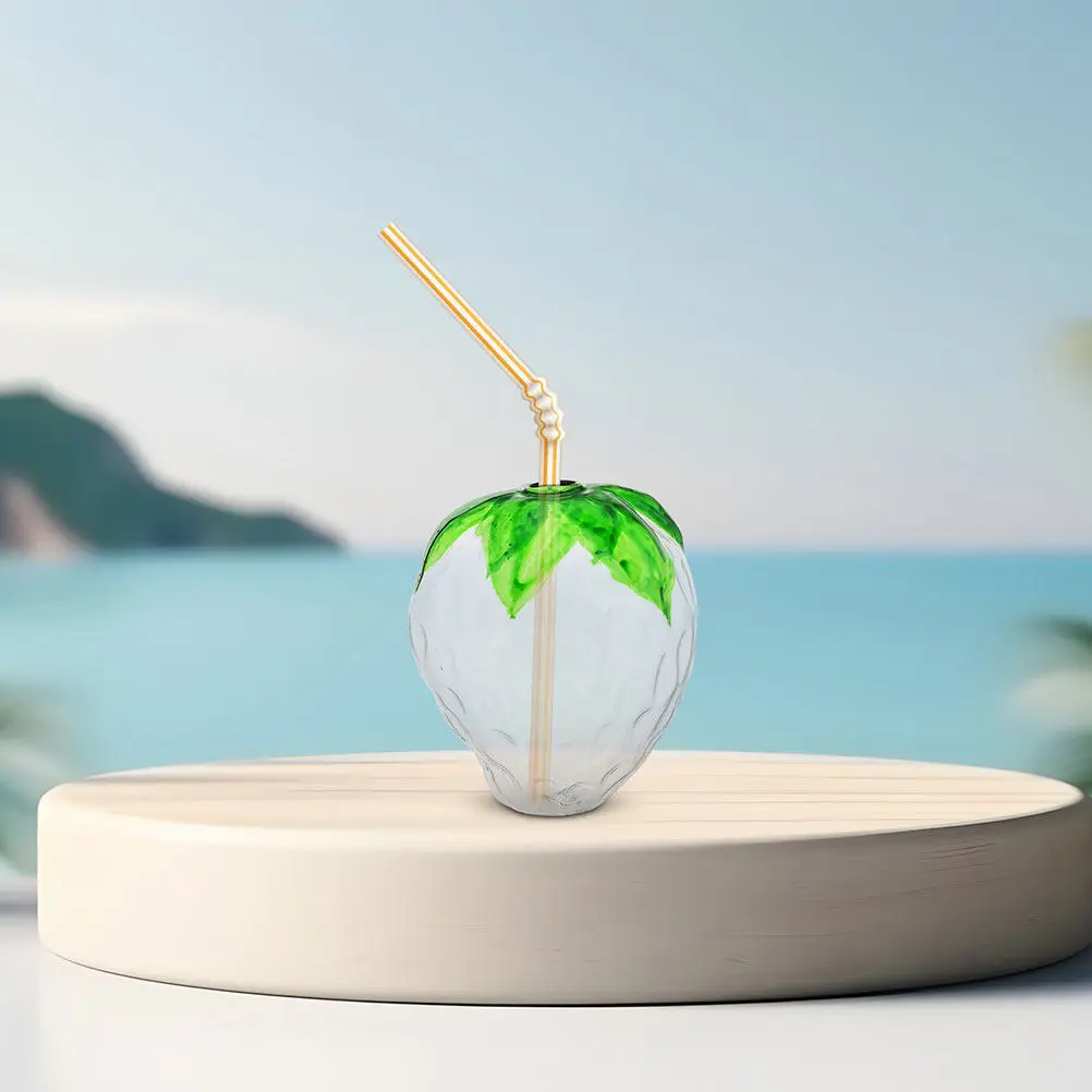 

2 шт. стеклянные стаканы в форме клубники, милые стаканы для напитков в форме фруктов, оригинальные стаканы для сока, молока, чая, стаканы для гавайской вечеринки