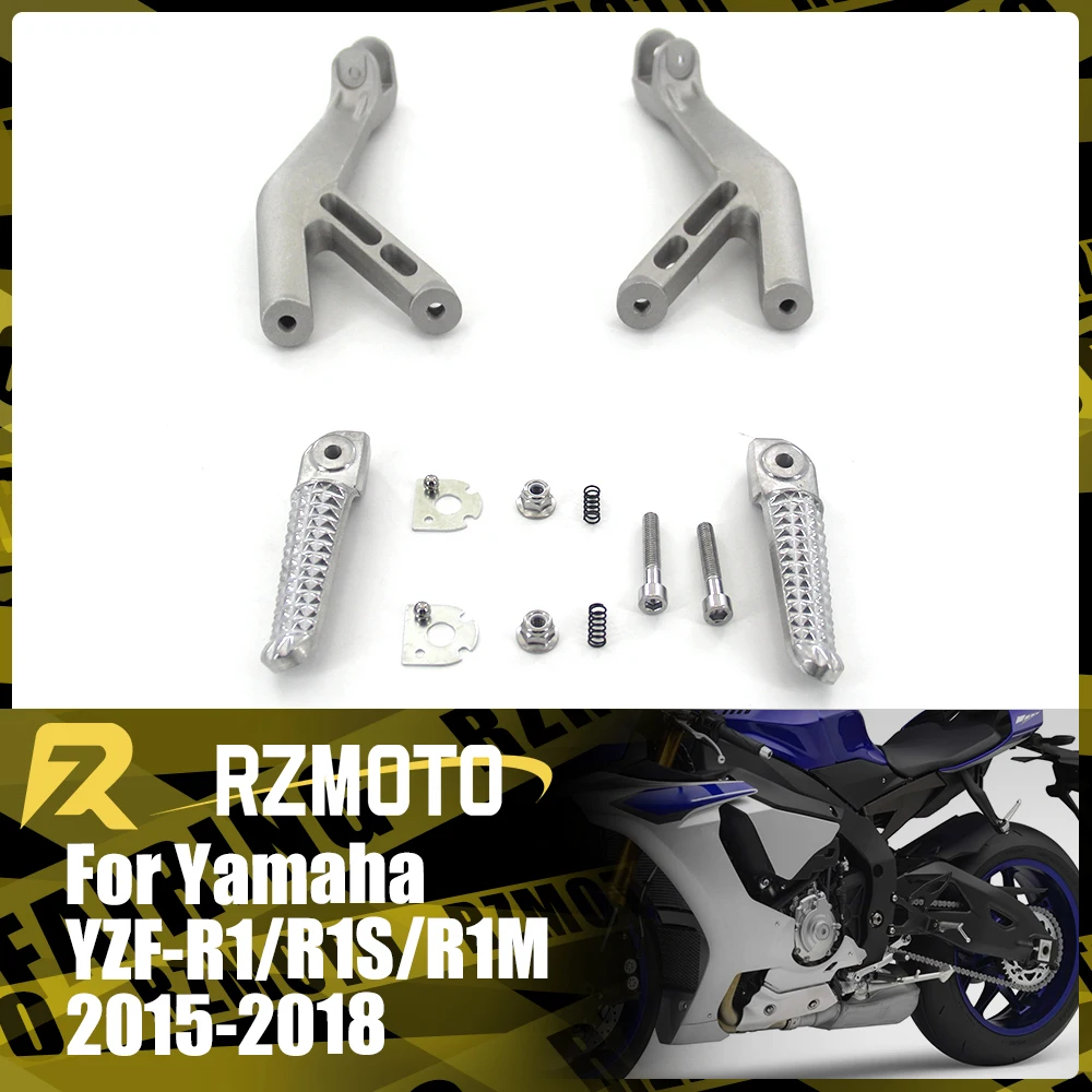 

Rear Foot Rests Pedal Accessories Parts For YAMAHA YZF-R1 YZF-R1S YZF-R1M Motorcycle Folding Bracket Assembly Kit Silver black