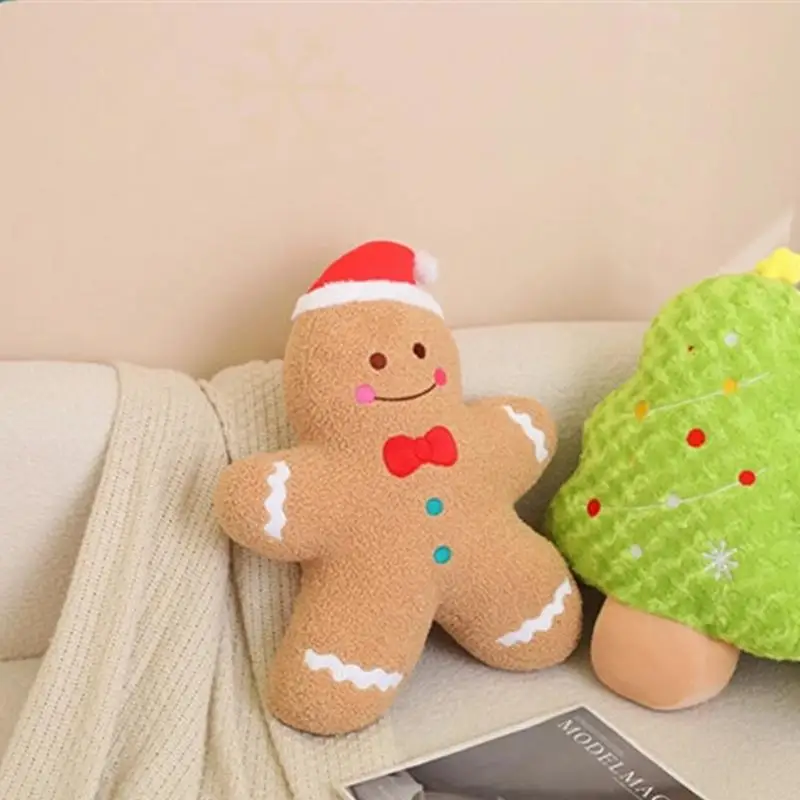 50cm Christmas Gingerbread Man Pillow Multifunctional Waist Pillows Creative cute Christmas home Decor Holiday Gifts for kids