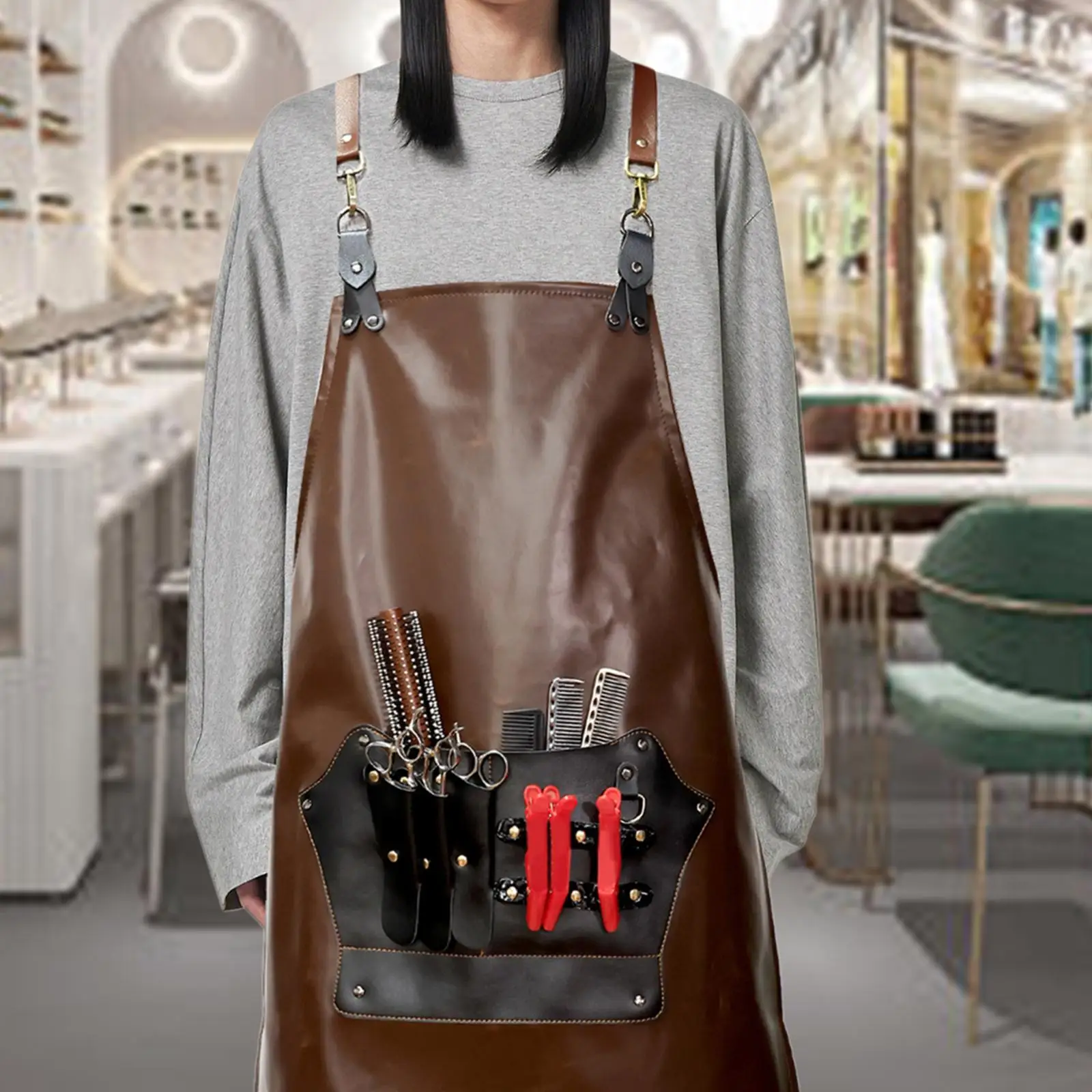 

Hair Stylist Apron Grilling Apron Cooking Apron Multifunction Oilproof Apron