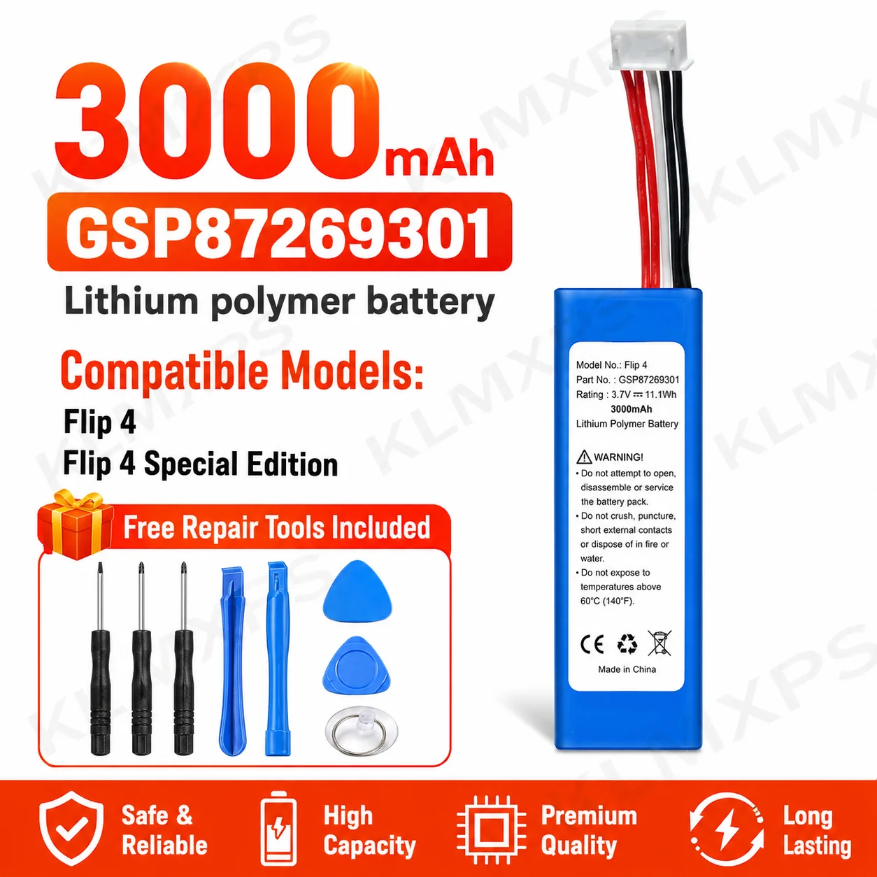 High Capacity Lithium Battery for JBL All Series And Harman Kardon Portable Bluetooth Speaker view 4