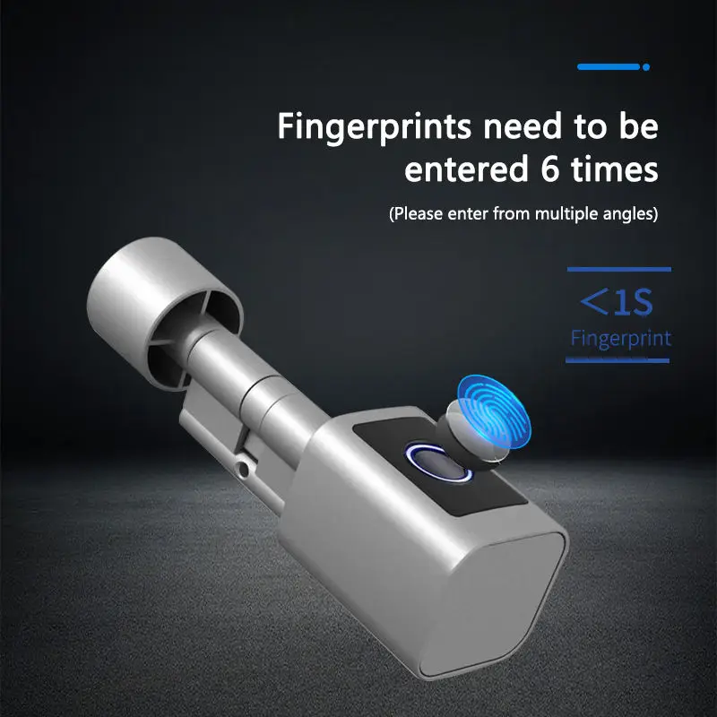 Tuya App Smart Lock Biometric Digital Key Fingerprint Password Door Lock with Wifi Connectivity Aluminum Alloy Code Type