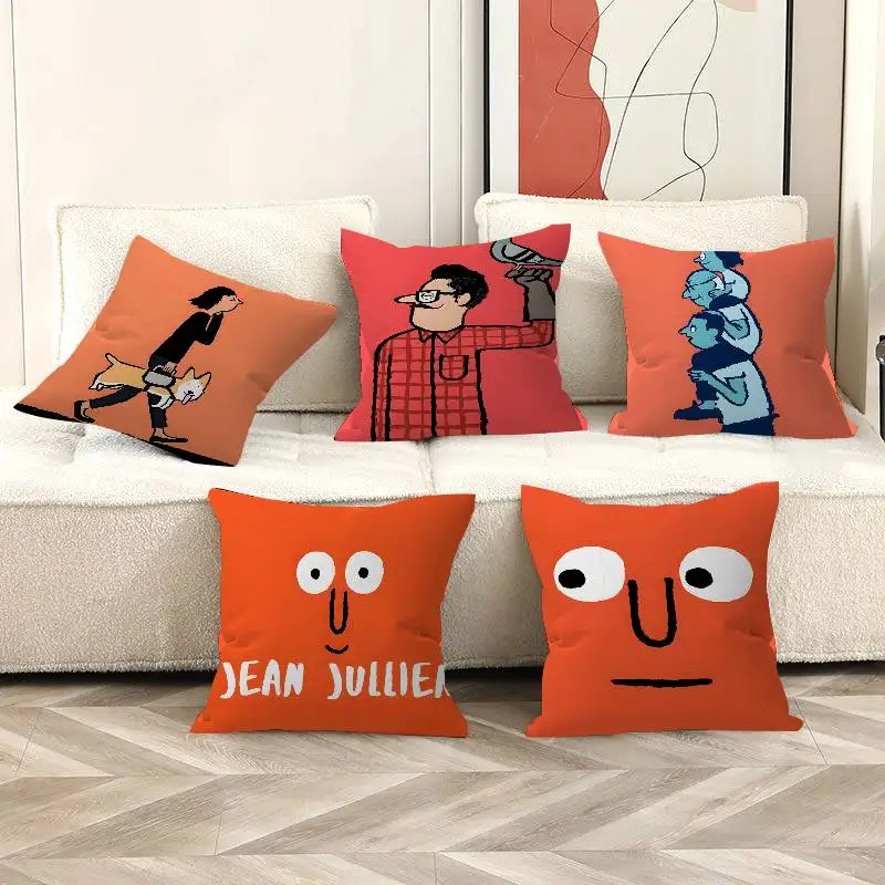 Art J-Jean J-Jullien Cute Personalized Pillow Cover Kids Bedroom Wild Party Decor Pillowcase kid Birthday shower Gift