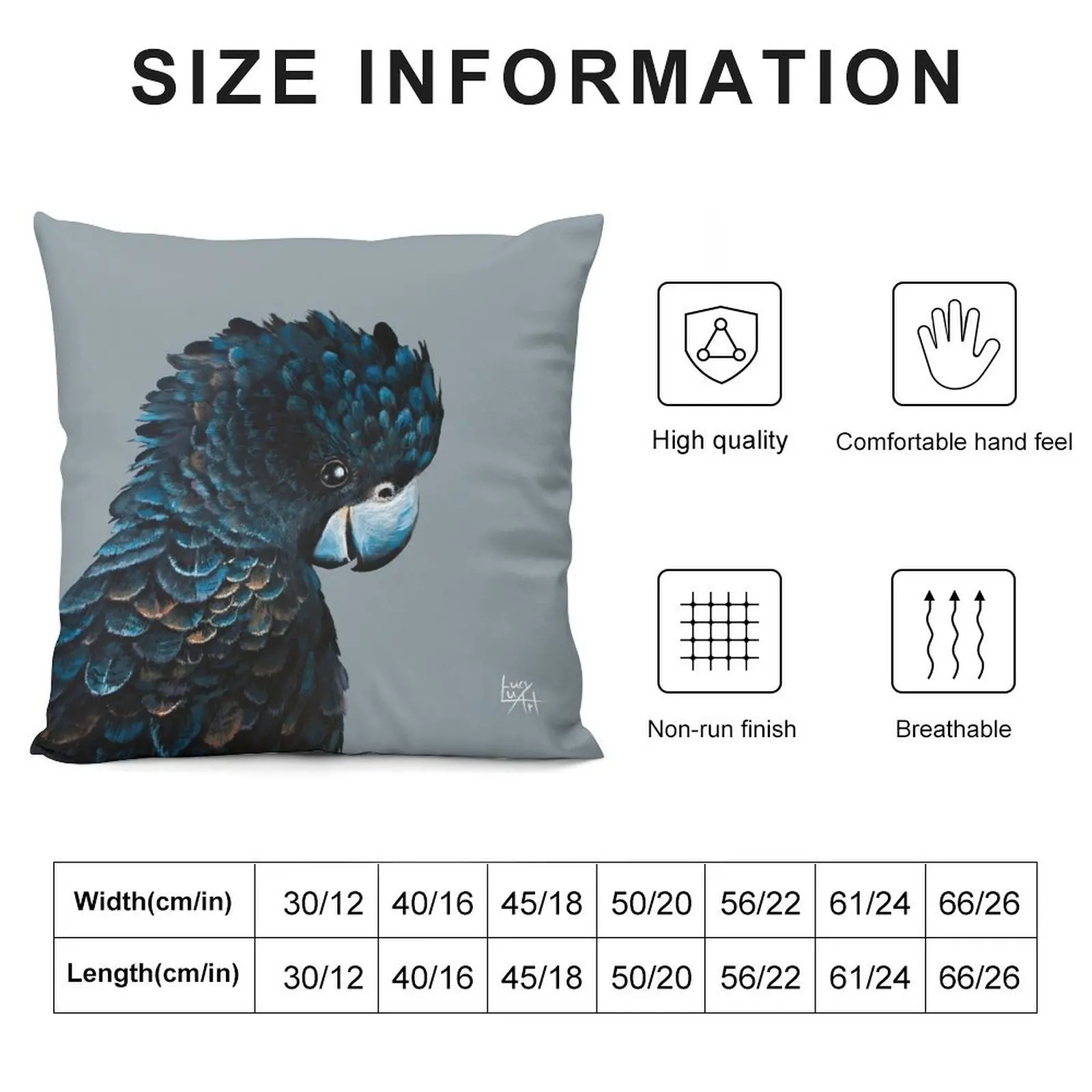 Black cockatoo Throw Pillow Elastic Cover For Sofa home decor items pillow