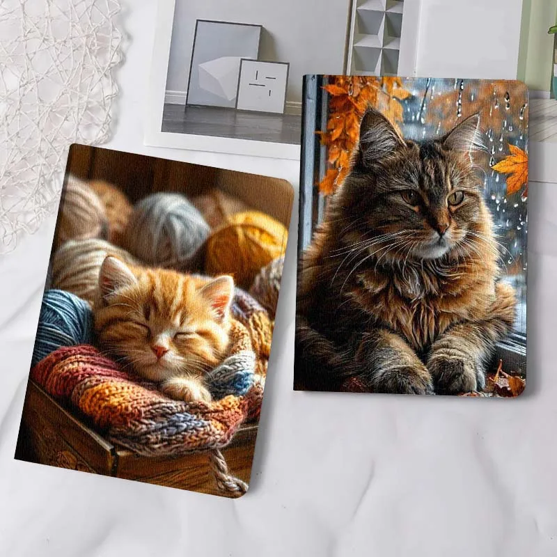 

Sleeping Kitten Yarn Basket Tablet Case For Samsung Tab Galaxy S6 S11 A A7 A8 A9 A11 10.1 10.4 10.5 Plus Lite Gift