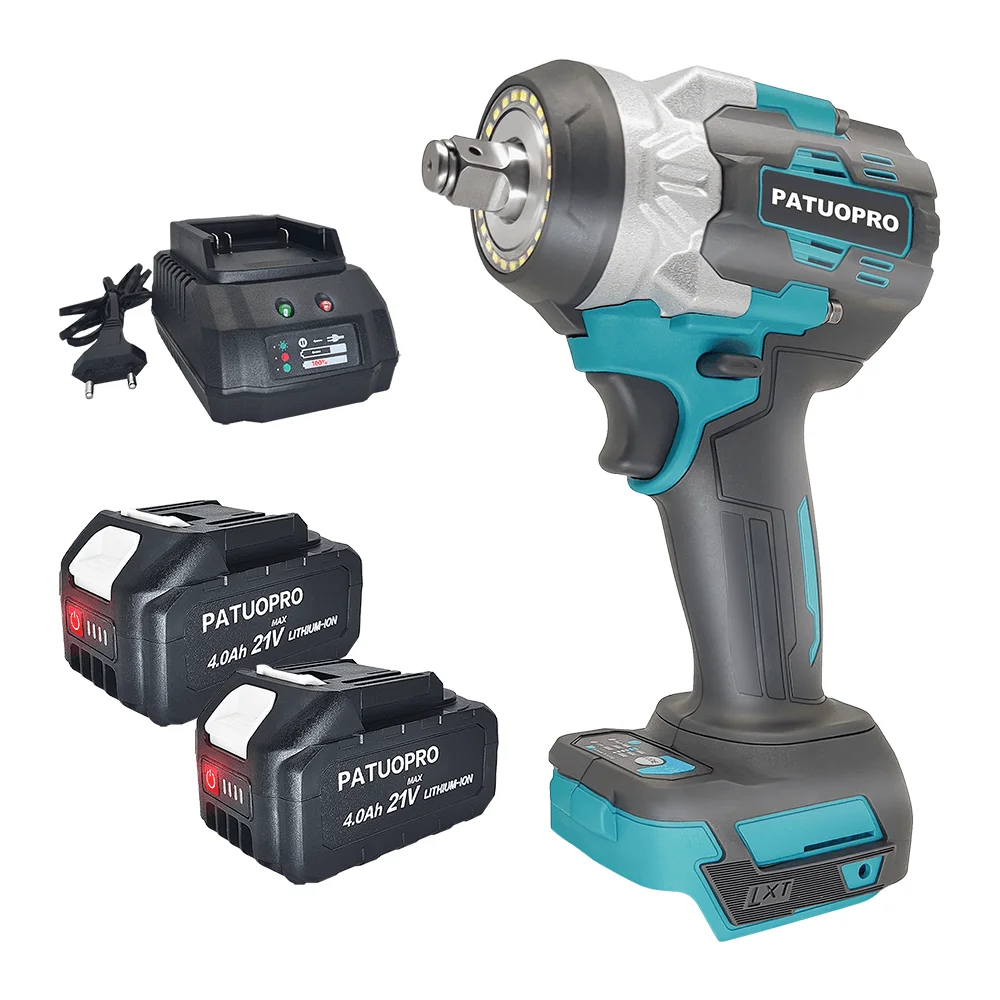 

550N.m Cordless Brushless Electric Impact Wrench 1/2 Inch Rechargeable Wrench Protable Home Power Tools Fit Makita 18V Battery