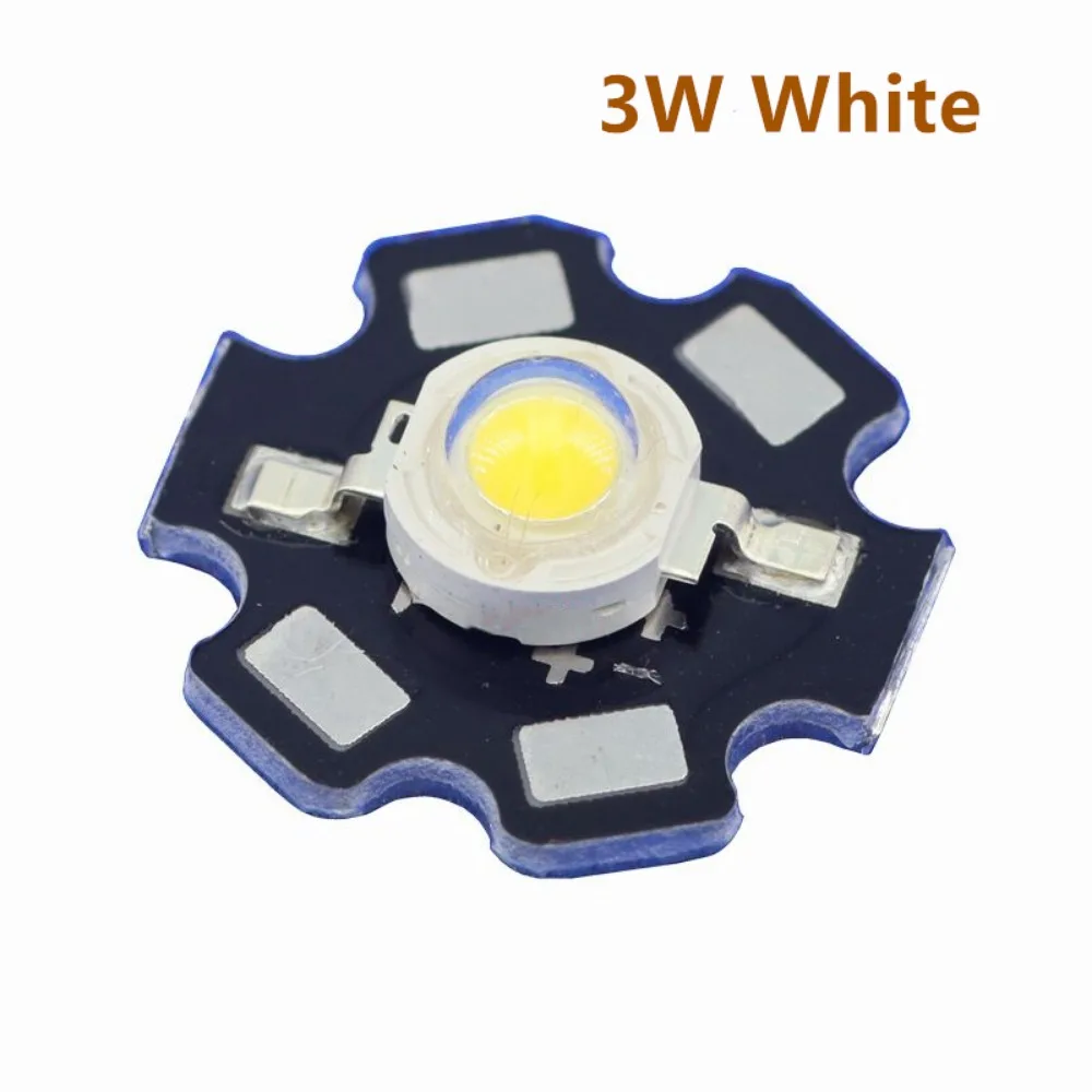 10Pcs 1W high power LED lamp bead 3W with board with line 20mm bright flashlight headlight wicks light source accessories