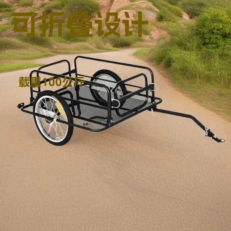 Carrinho de acampamento reboque ao ar livre tenda tirante piquenique bicicleta dobrável empurrar ciclismo carrinho
