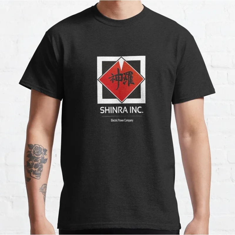 

Shinra Inc. Final Fantasy Gift t shirt for RPG gamer 100% cotton printed Men's Short Sleeve Graphic Clothes All size tops