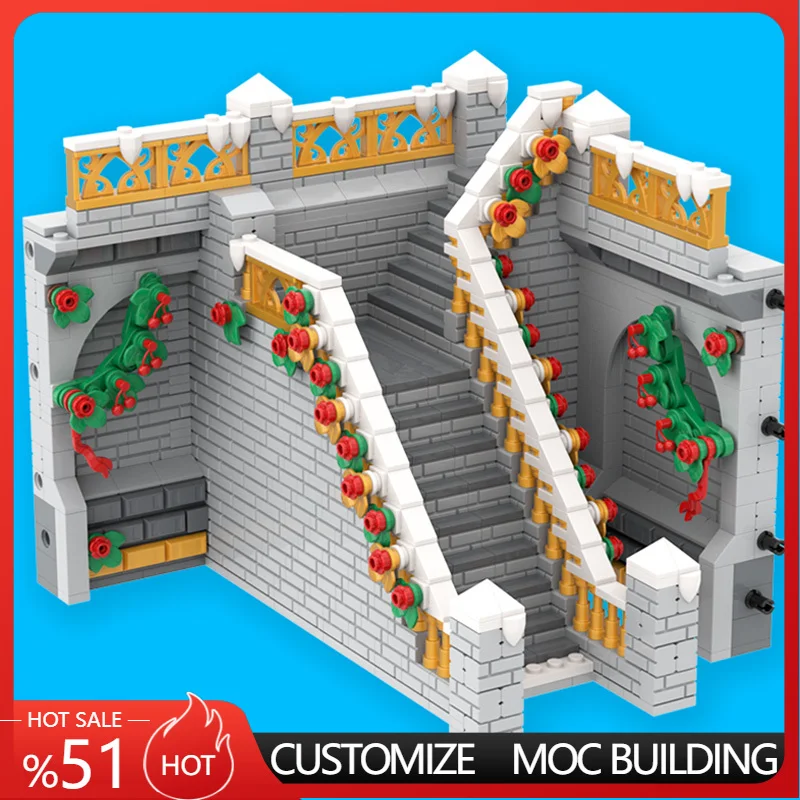 

3353 детали: Городская улица, Зимняя деревня, Стены и лестницы, Модульный конструктор MOC, Простые кирпичики, Сделай сам, Игрушка-конструктор для мальчиков, Подарок