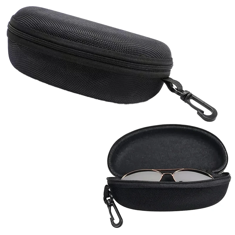 1/5PCS Eyeglass Case Portable Zipper Sunglasse Protector Box Eye Glasses Case Box Oxford Travel Pack Glasses Soft Case With Hook