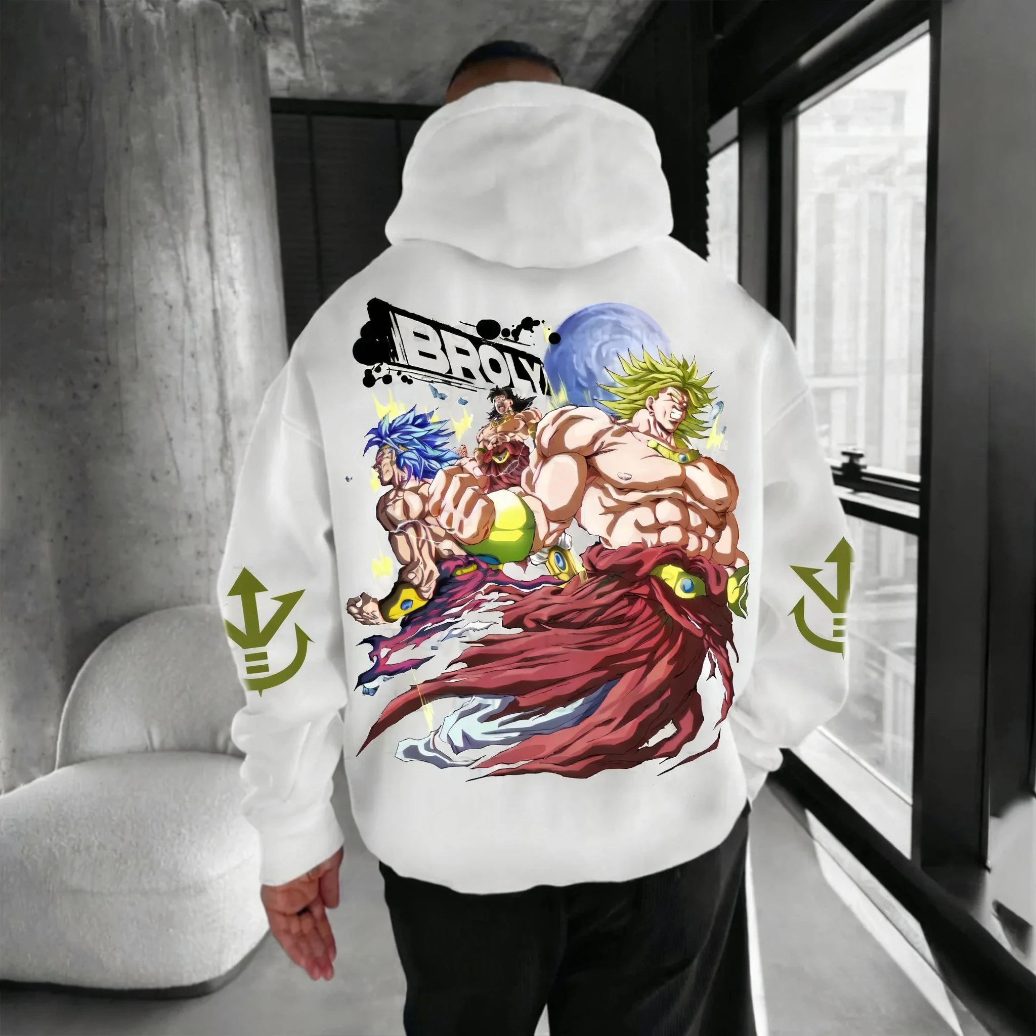 Dragon Ball Y2K Vielseitiger Hoodie 2025, Herbst/Winter, Herren, New Broly Anime, bedruckt, locker, lässig, Harajuku, Eltern-Kind-Pullover