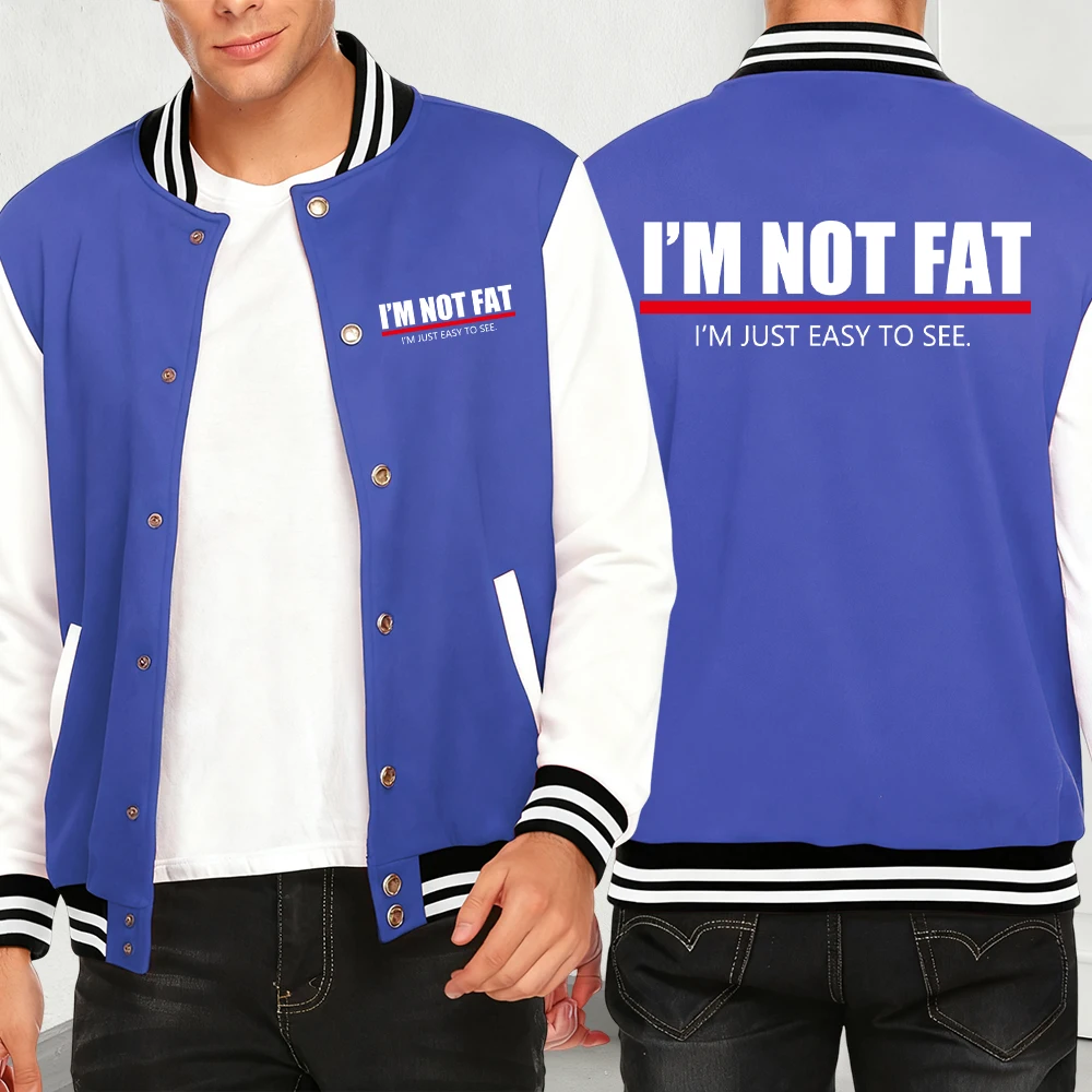 

Я не толсту, я просто легко увидеть Куртки с забавным принтом Мужская свободная уличная одежда Модная бейсбольная майка в стиле хип-хоп Осенний повседневный пуловер