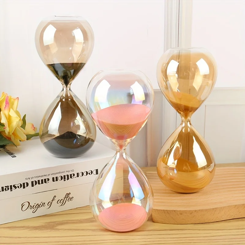 

[Colorful Hourglass Timer] 30 Minute Decorative Hourglass Timer Set | Color Glass Design For Home Decor Party Table Centerpiece