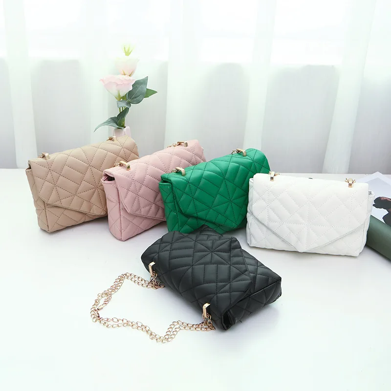 

Trend Lingge Small Square Bag 2022 Popular Shoulder Bag Women Solid Color PU Leather Mini Zipper Handbags Female Crossbody Bag