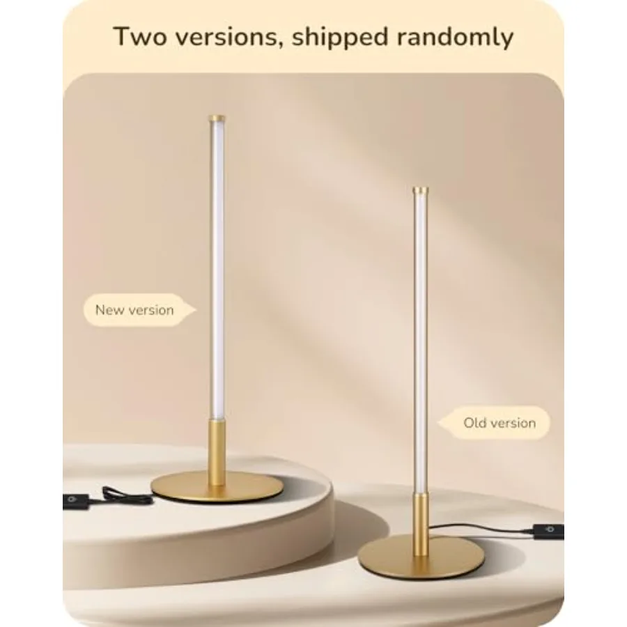 Upgraded LED Table Lamp Set of 2 Stepless Dimmable Bedside Lamps with Metal Finish and 3 Color Temperature 6W Modern Desk Lamps