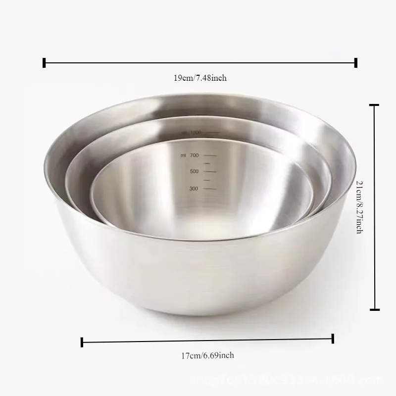 Three Piece Household Scale Basin Set, Stainless Steel Cooking Basin, Thickened Design, Essential For Daily Home Use