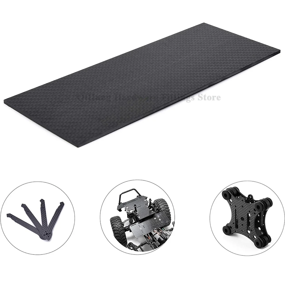 3K Carbon Fiber Plate Sheet High Strength CFRP Panel for Automotive Parts Thickness0.5/1.0/1.5/2/2.5/3/4/5/6mm 300x400mm