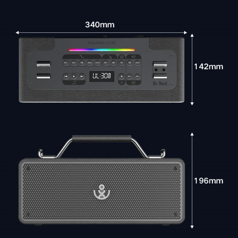 Xdobo Bmtl جريئة في الهواء الطلق قوية الثقيلة باس المحمولة مقاوم للماء مضخم صوت لاسلكي 360 ستيريو المحيطي Tws Tf Boombox المتكلم