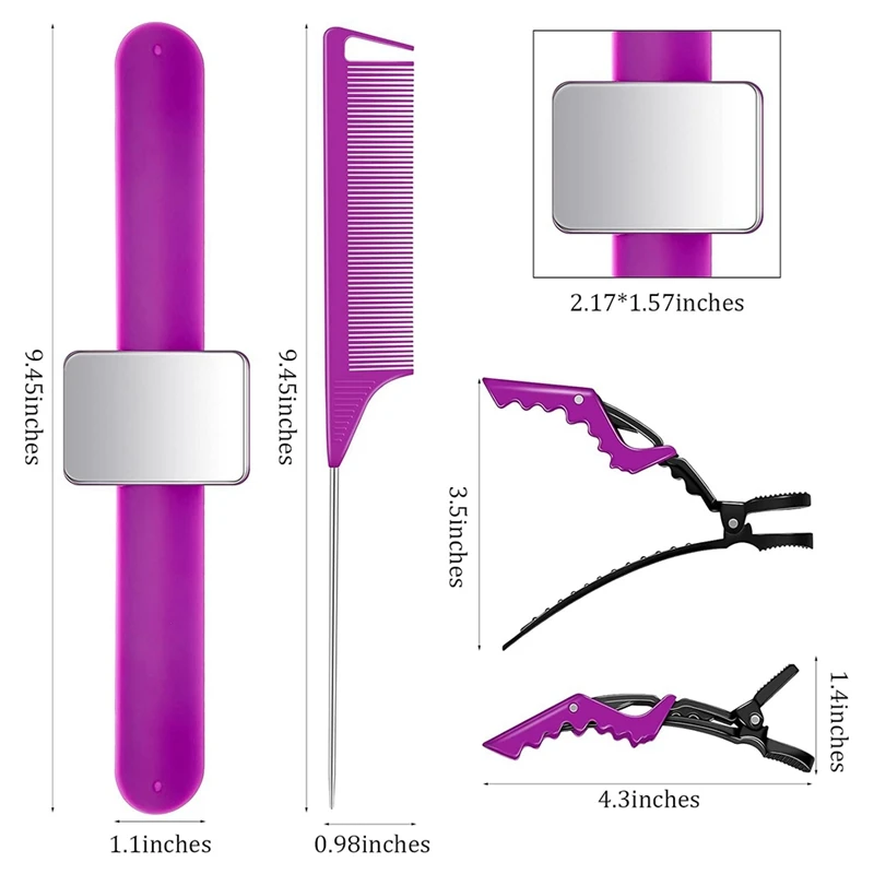 سوار معصم مغناطيسي لمصفف الشعر ، سوار معصم بدبوس ، جدائل معصم مع مشط بنتيل ، مشبك بلاستيكي ، 3 form ، 6 ks