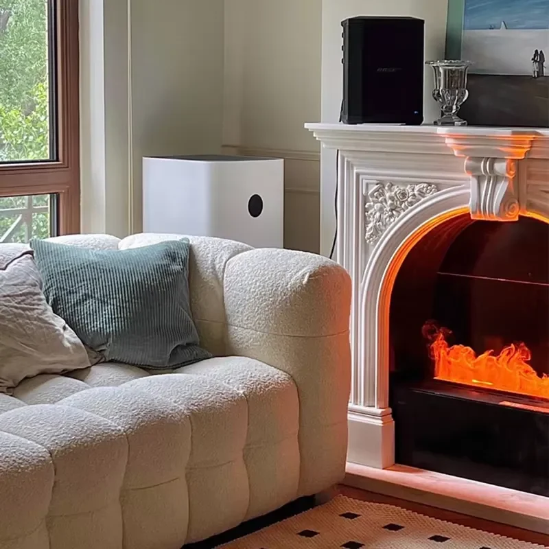 For Atomizing Electric Fireplace Humidifier 3D Simulation Fire Led Light Flame Effect Modern Design Insert Installation