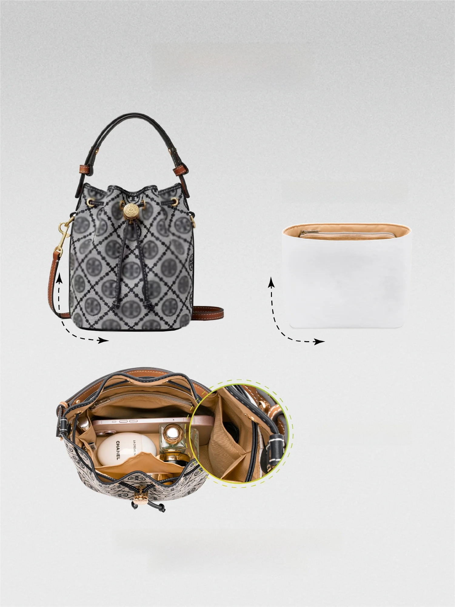 Medium Size Waterproof Bucket Bag Inner Pack Made of Dupont Paper by Fan Ji Planning New Model Monoam25 Lightweight