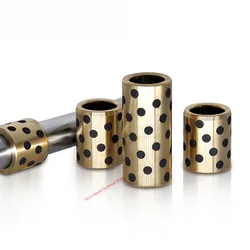 1pcs Graphite Copper Sleeve ID 6/8/10/12/14mm*OD10-20mm*Length 8-35mm Brass Bearing Bushing Oil Self-lubricating Bearing