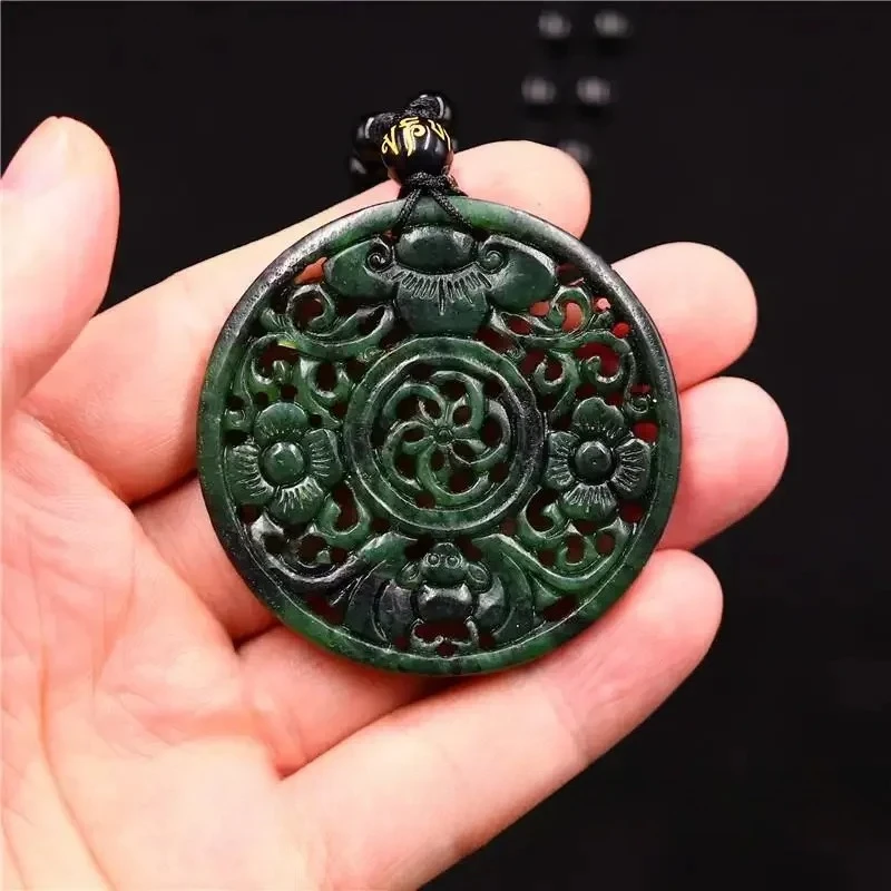 

Jade Bat Pendant Black Green Charm Jewellery Necklace Chinese Gifts Amulet Natural Fashion Carved