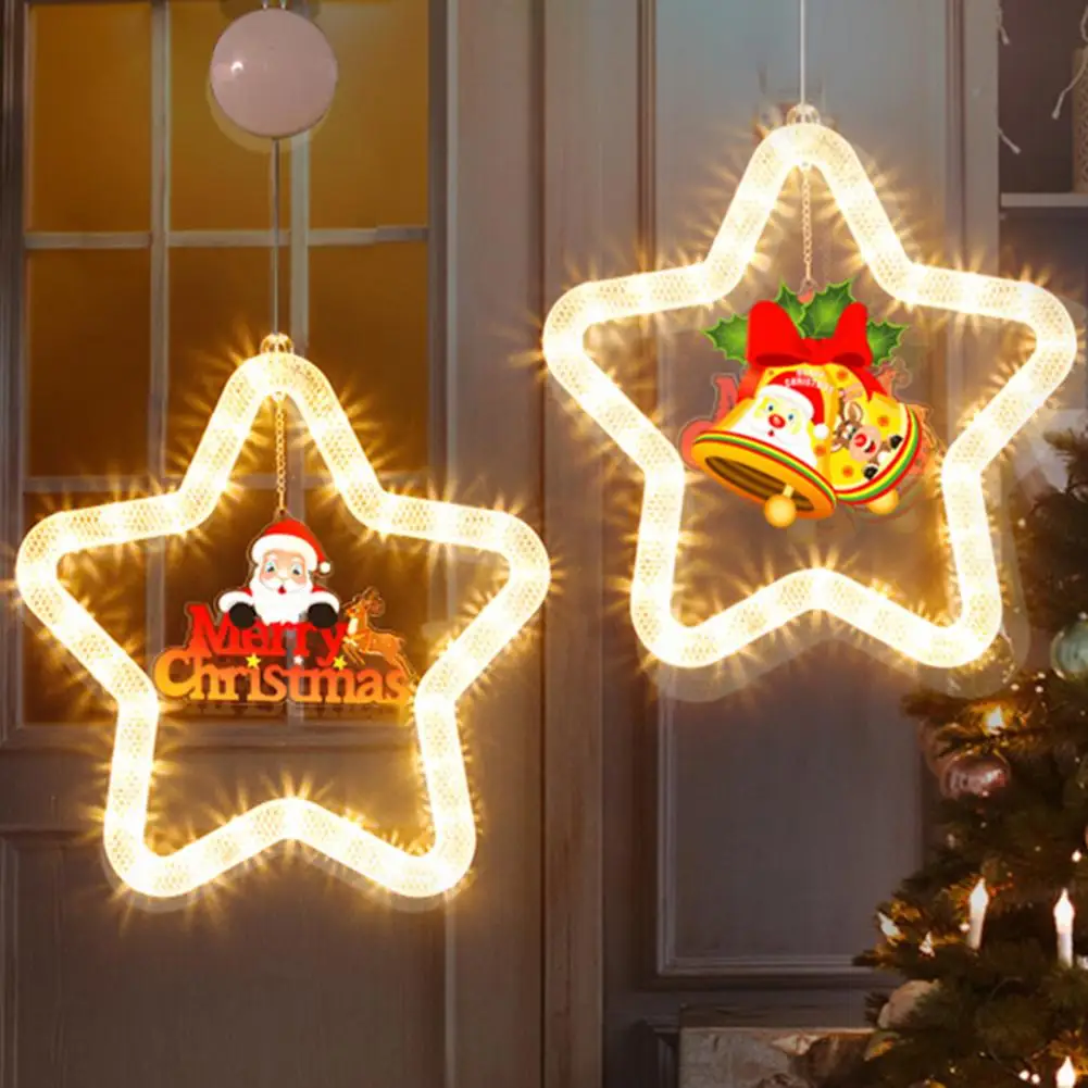 Adjustable Height Christmas Decor Led Christmas Star Light Decoration for Window Door Wall Battery for Holiday for Hanging