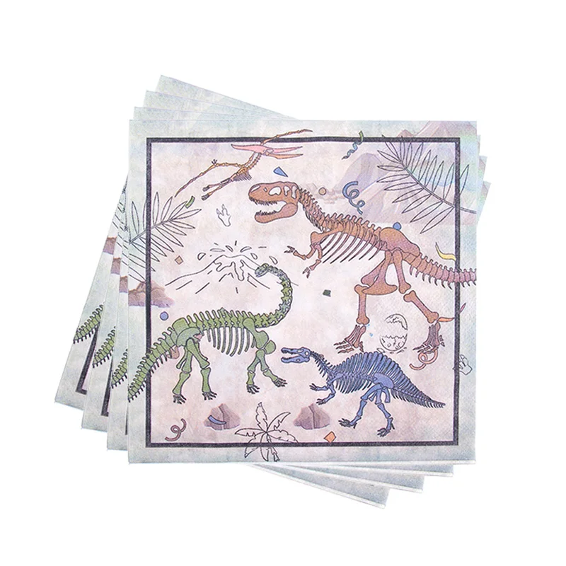 Dinosaur Fossil Archeology Theme Tableware Dino Birthday Party Decoration for Boys Kids Plates Cup Napkins Jungle Party Supplies