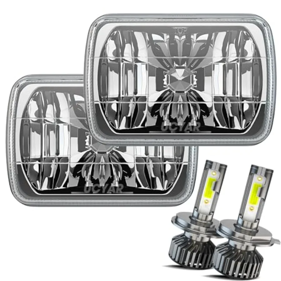 

H6054 5x7 7x6 Led Headlights 6000K White High Brightness Headlamp DOT Approved High Low Sealed Beam 9003 H4 Light Bulbs with H6