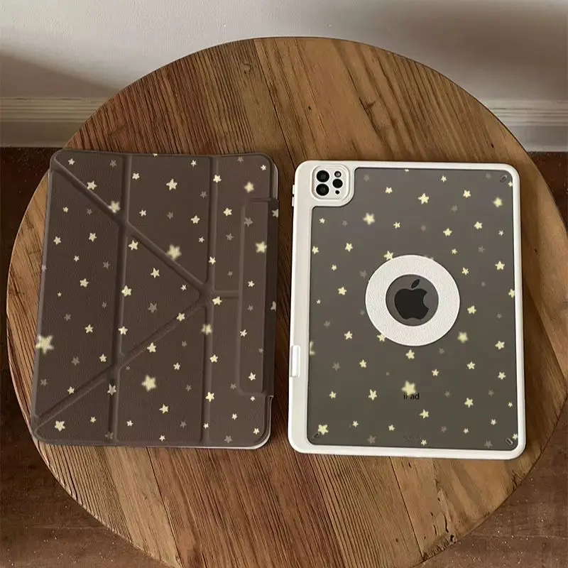 Full Screen Star Brown Cover For Magnetic Split iPad Pro 13 11th M5 M4 12.9 A16 10 8 7 9th 10th Air 11 M2 M3 Mini Tablet Case