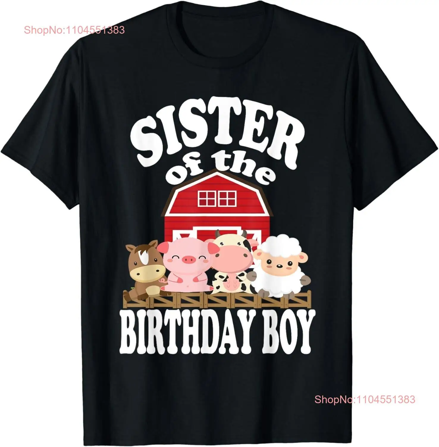 Sister Of The Birthday Boy Farming Animals B-day Party Gift Unisex T-Shirt