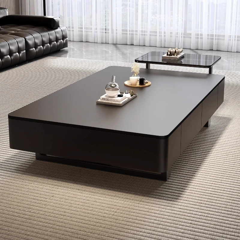 

Luxury Modern Coffee Table Black Drawer Storage Minimalist Design Coffee Table Space Saving Unique Minimalist Furniture Home