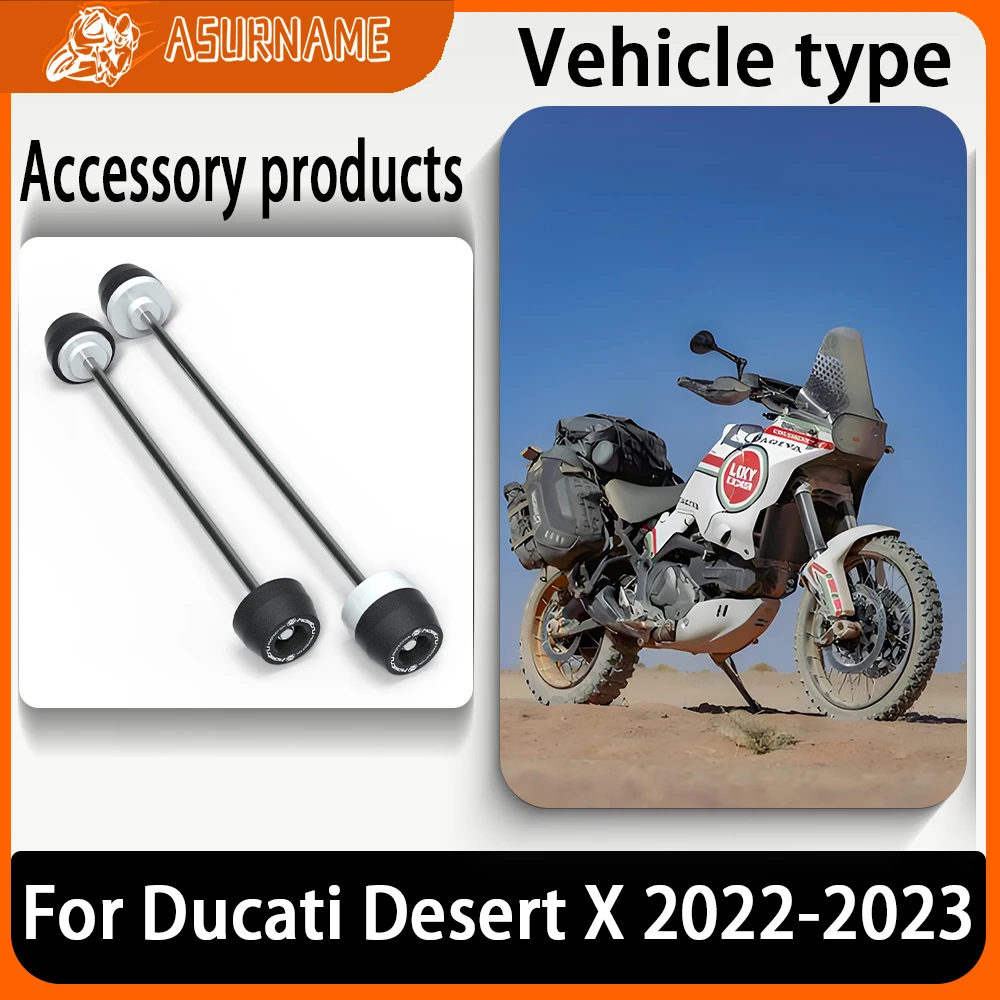 

For Ducati DesertX Desert X 2022 2023 Motorcycle Accessories Front & Rear wheel Spindle Crash Protection Kit